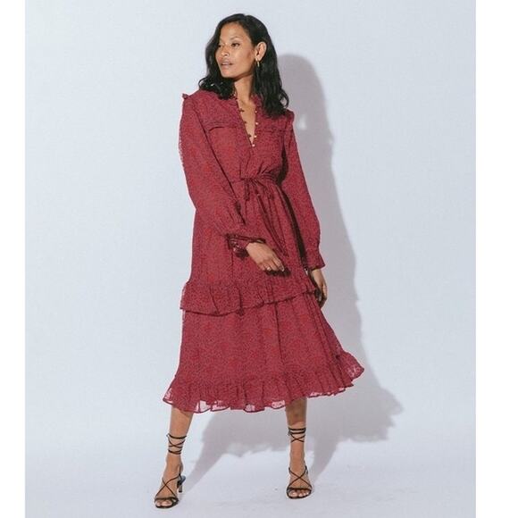 Cleobella Iris Kerala Block Midi Dress XS - Picture 1 of 6